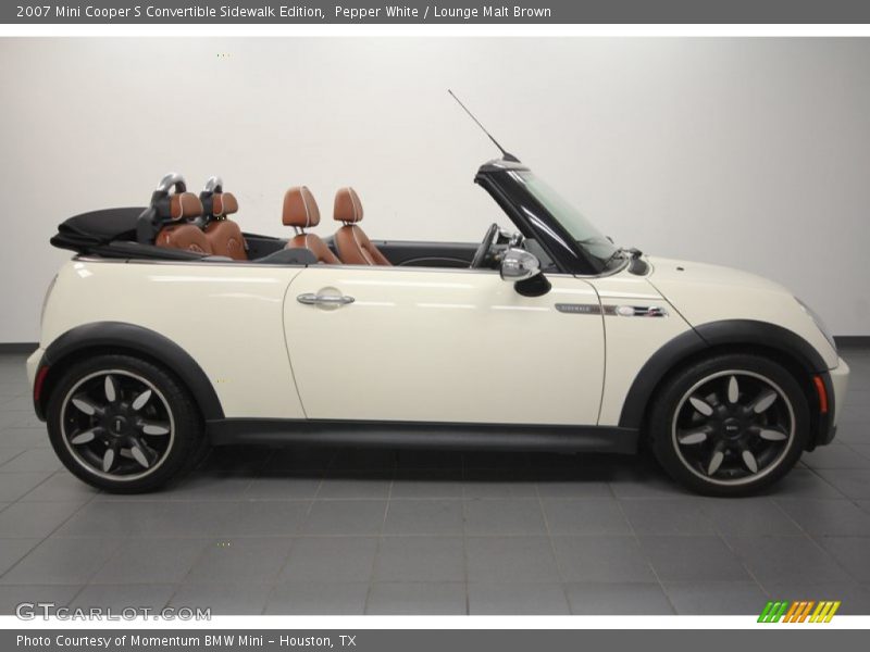 Pepper White / Lounge Malt Brown 2007 Mini Cooper S Convertible Sidewalk Edition
