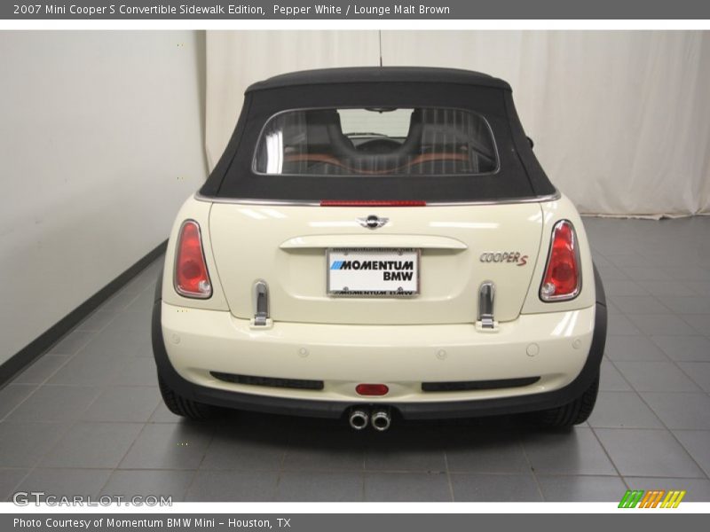 Pepper White / Lounge Malt Brown 2007 Mini Cooper S Convertible Sidewalk Edition