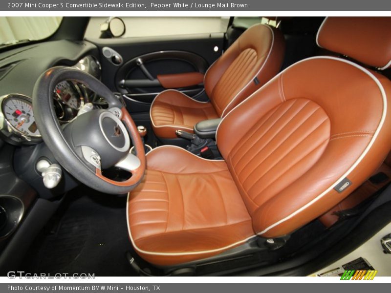Pepper White / Lounge Malt Brown 2007 Mini Cooper S Convertible Sidewalk Edition