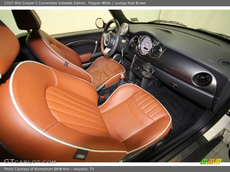 Pepper White / Lounge Malt Brown 2007 Mini Cooper S Convertible Sidewalk Edition