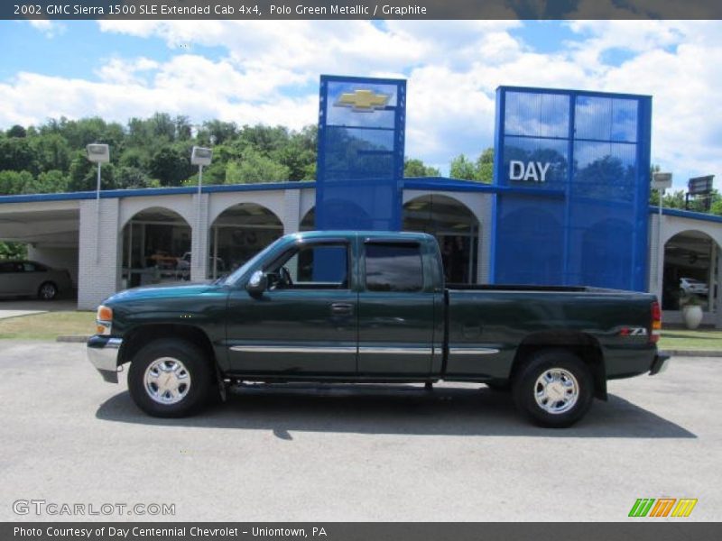 Polo Green Metallic / Graphite 2002 GMC Sierra 1500 SLE Extended Cab 4x4
