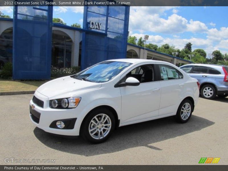 Summit White / Dark Pewter/Dark Titanium 2012 Chevrolet Sonic LT Sedan