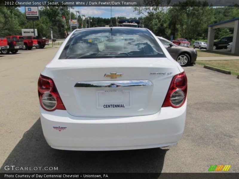 Summit White / Dark Pewter/Dark Titanium 2012 Chevrolet Sonic LT Sedan