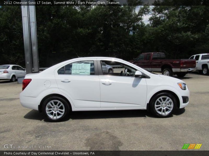 Summit White / Dark Pewter/Dark Titanium 2012 Chevrolet Sonic LT Sedan
