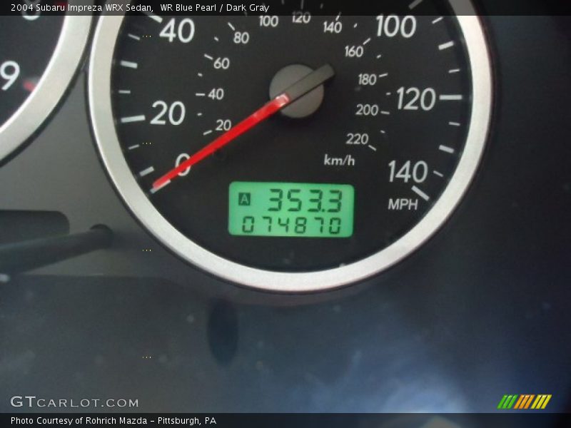 WR Blue Pearl / Dark Gray 2004 Subaru Impreza WRX Sedan