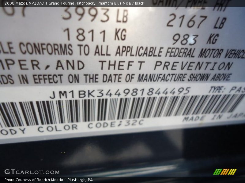 32C - 2008 Mazda MAZDA3 s Grand Touring Hatchback