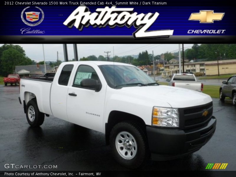 Summit White / Dark Titanium 2012 Chevrolet Silverado 1500 Work Truck Extended Cab 4x4