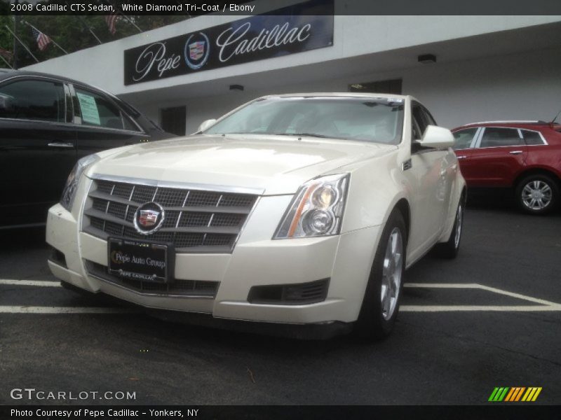 White Diamond Tri-Coat / Ebony 2008 Cadillac CTS Sedan