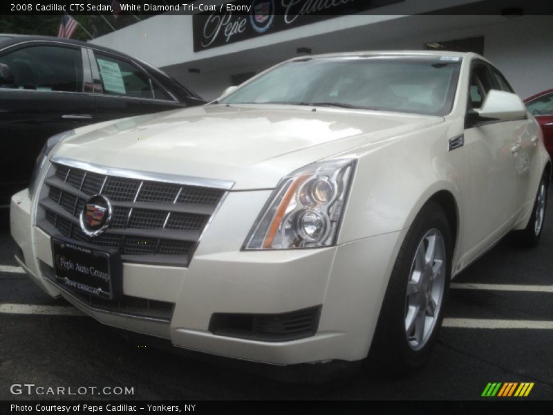 White Diamond Tri-Coat / Ebony 2008 Cadillac CTS Sedan