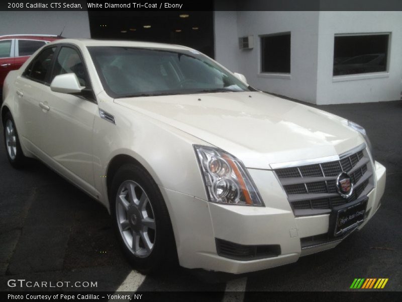 White Diamond Tri-Coat / Ebony 2008 Cadillac CTS Sedan