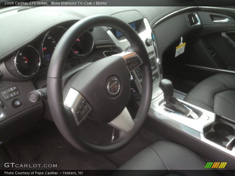 White Diamond Tri-Coat / Ebony 2008 Cadillac CTS Sedan
