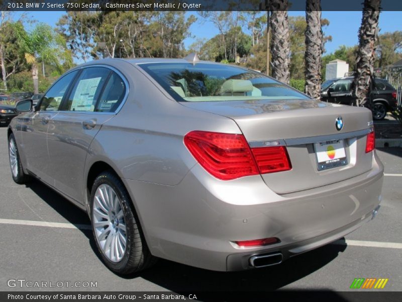 Cashmere Silver Metallic / Oyster 2012 BMW 7 Series 750i Sedan