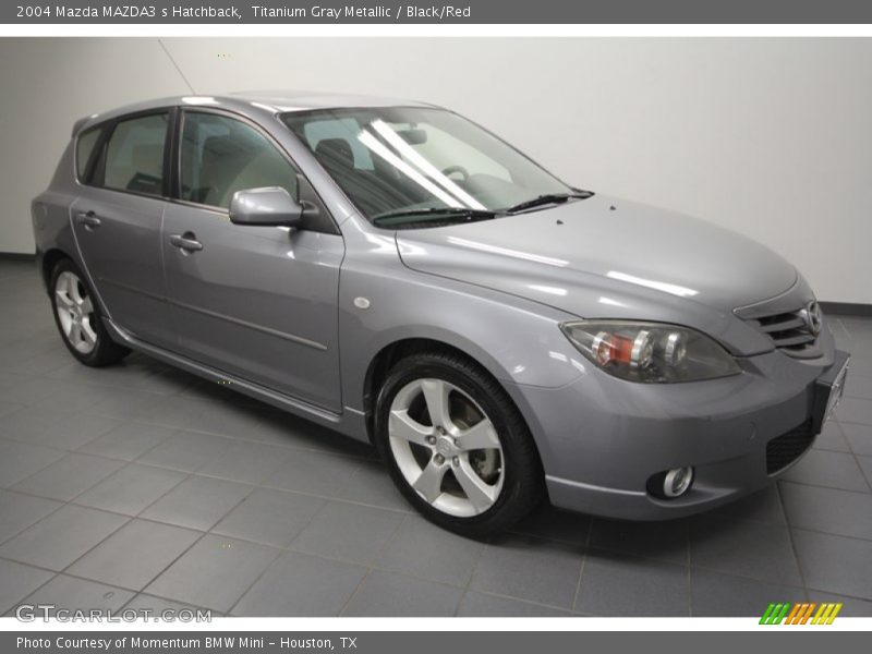Titanium Gray Metallic / Black/Red 2004 Mazda MAZDA3 s Hatchback