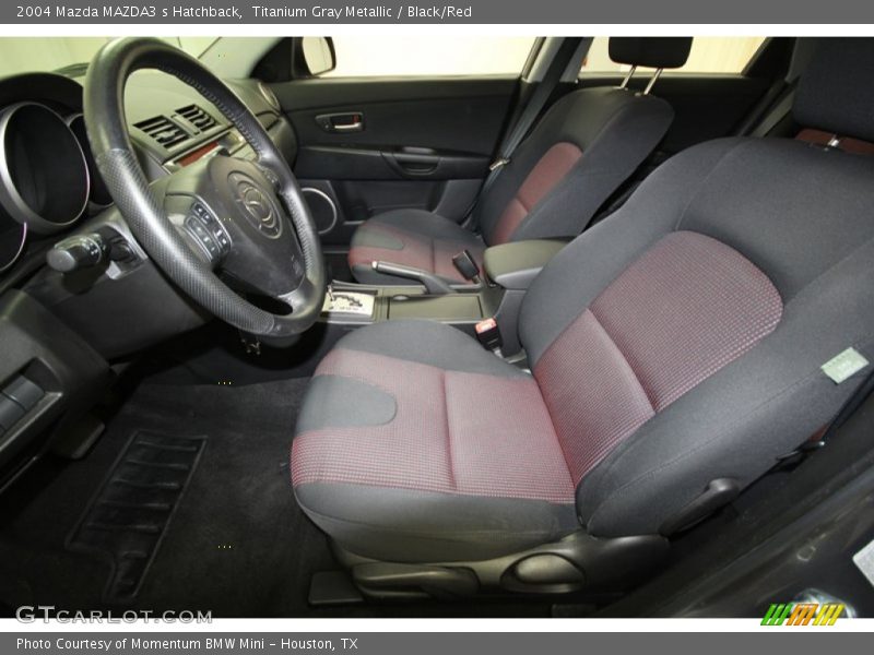 Titanium Gray Metallic / Black/Red 2004 Mazda MAZDA3 s Hatchback
