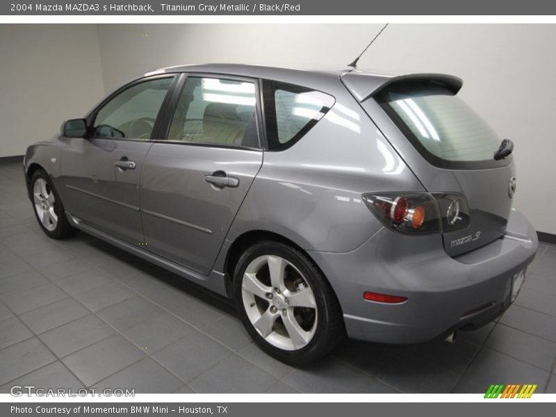 Titanium Gray Metallic / Black/Red 2004 Mazda MAZDA3 s Hatchback