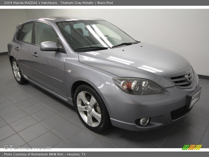 Titanium Gray Metallic / Black/Red 2004 Mazda MAZDA3 s Hatchback