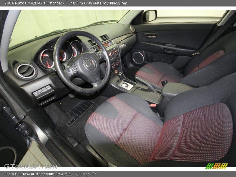 Titanium Gray Metallic / Black/Red 2004 Mazda MAZDA3 s Hatchback