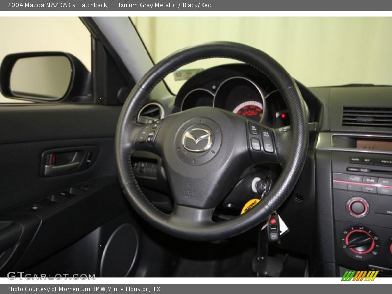 Titanium Gray Metallic / Black/Red 2004 Mazda MAZDA3 s Hatchback