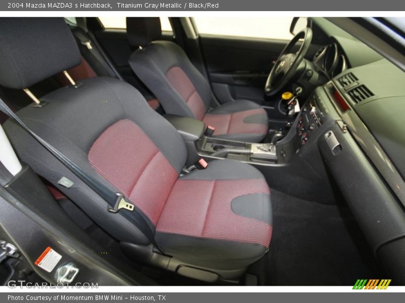 Titanium Gray Metallic / Black/Red 2004 Mazda MAZDA3 s Hatchback