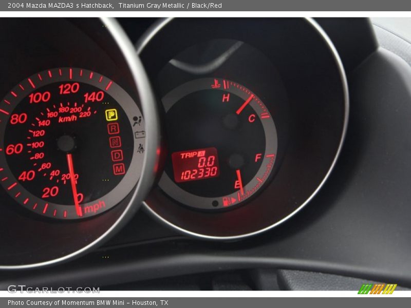 Titanium Gray Metallic / Black/Red 2004 Mazda MAZDA3 s Hatchback