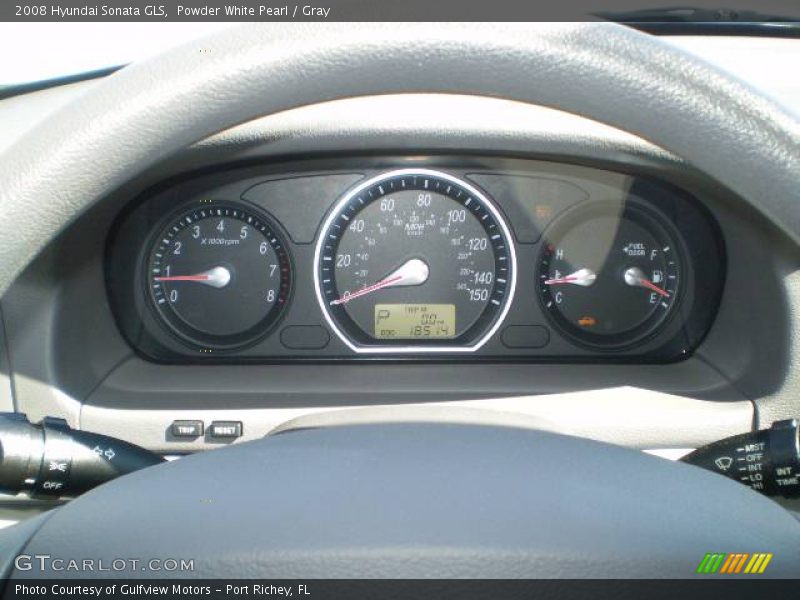 Powder White Pearl / Gray 2008 Hyundai Sonata GLS