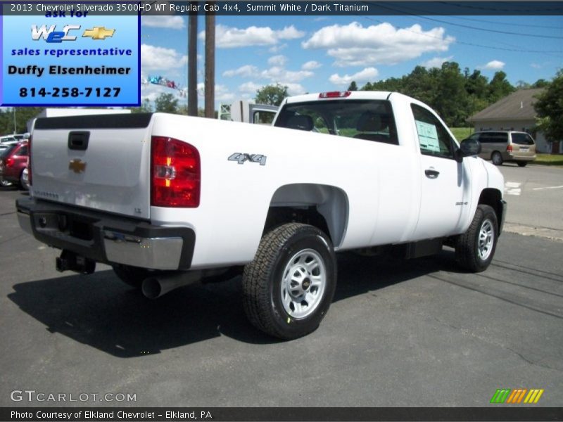 Summit White / Dark Titanium 2013 Chevrolet Silverado 3500HD WT Regular Cab 4x4