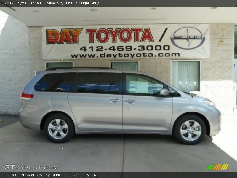 Silver Sky Metallic / Light Gray 2012 Toyota Sienna LE
