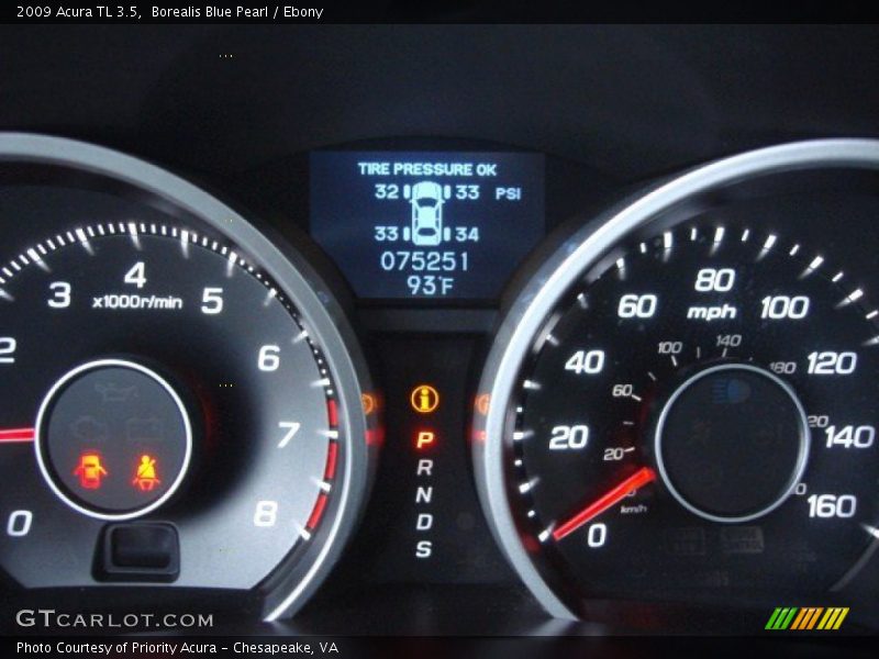 Borealis Blue Pearl / Ebony 2009 Acura TL 3.5