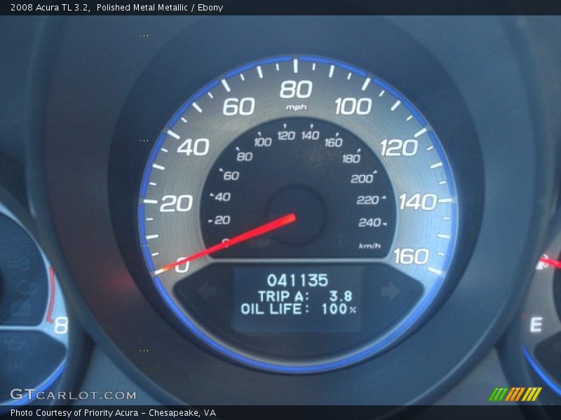 Polished Metal Metallic / Ebony 2008 Acura TL 3.2