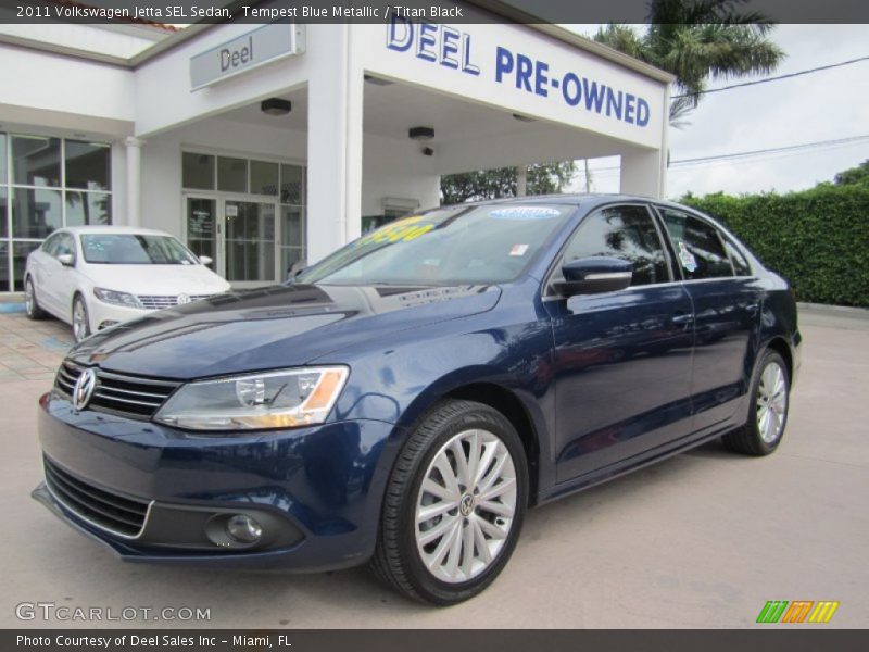 Tempest Blue Metallic / Titan Black 2011 Volkswagen Jetta SEL Sedan
