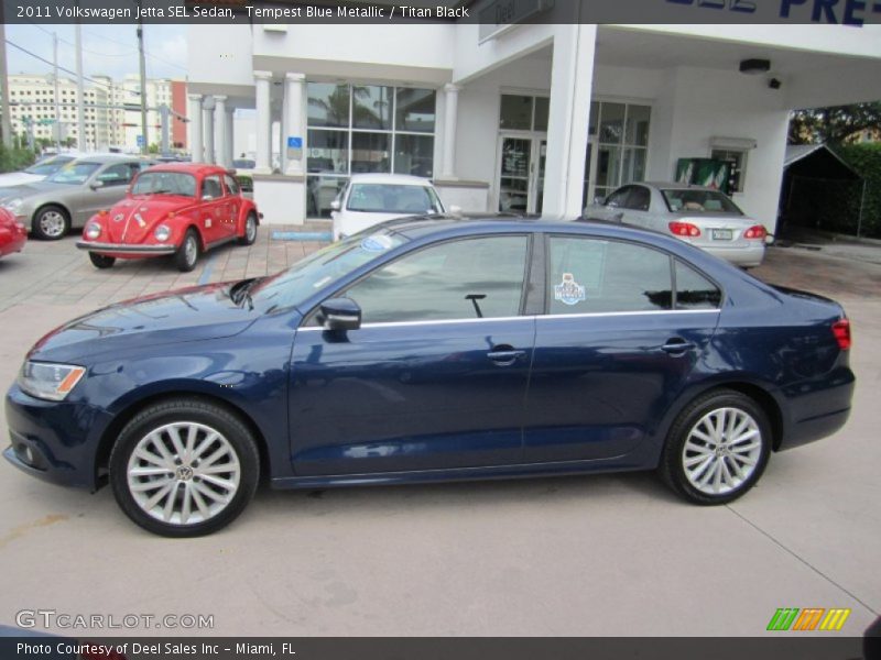 Tempest Blue Metallic / Titan Black 2011 Volkswagen Jetta SEL Sedan