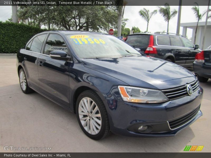 Tempest Blue Metallic / Titan Black 2011 Volkswagen Jetta SEL Sedan