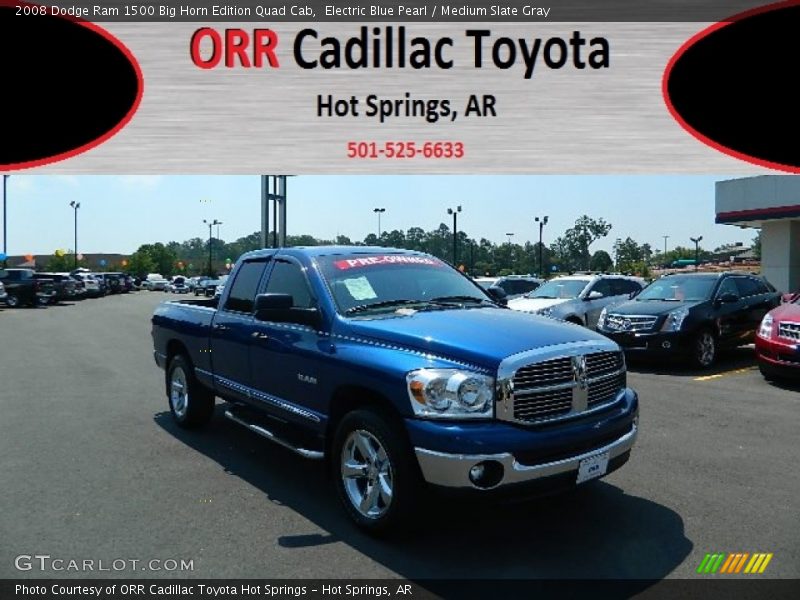 Electric Blue Pearl / Medium Slate Gray 2008 Dodge Ram 1500 Big Horn Edition Quad Cab
