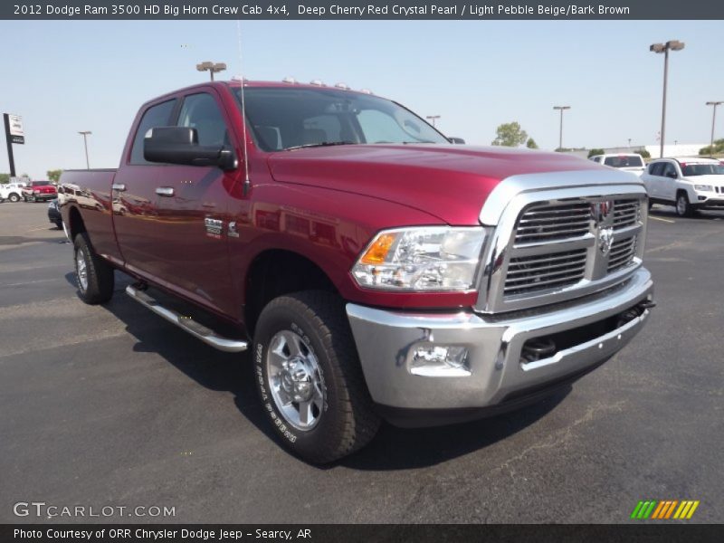 Deep Cherry Red Crystal Pearl / Light Pebble Beige/Bark Brown 2012 Dodge Ram 3500 HD Big Horn Crew Cab 4x4