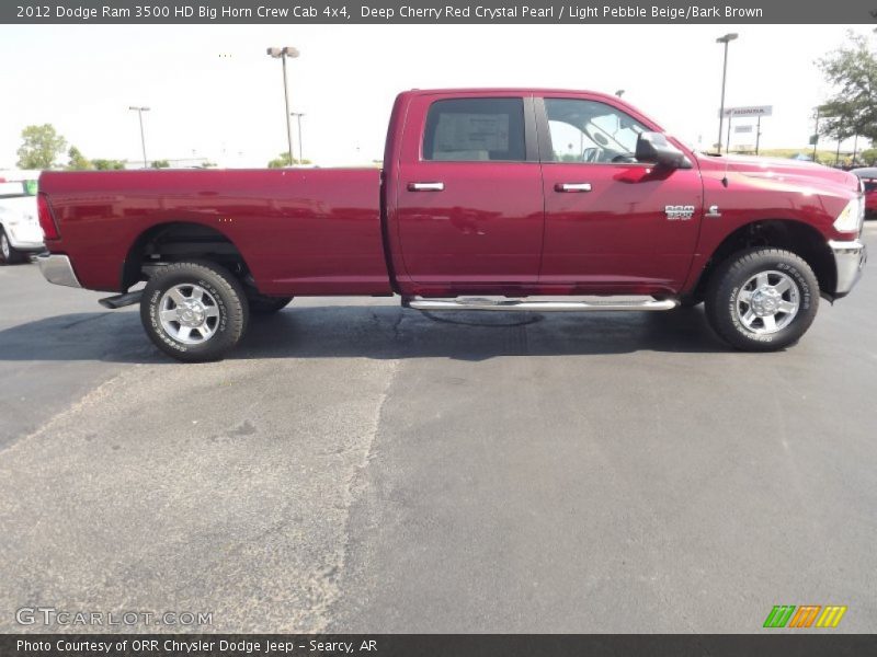 Deep Cherry Red Crystal Pearl / Light Pebble Beige/Bark Brown 2012 Dodge Ram 3500 HD Big Horn Crew Cab 4x4