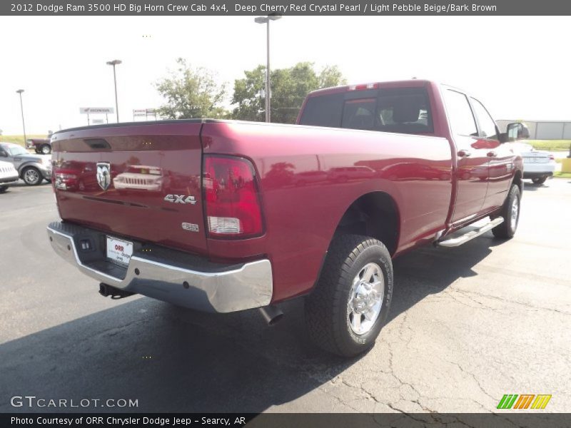 Deep Cherry Red Crystal Pearl / Light Pebble Beige/Bark Brown 2012 Dodge Ram 3500 HD Big Horn Crew Cab 4x4
