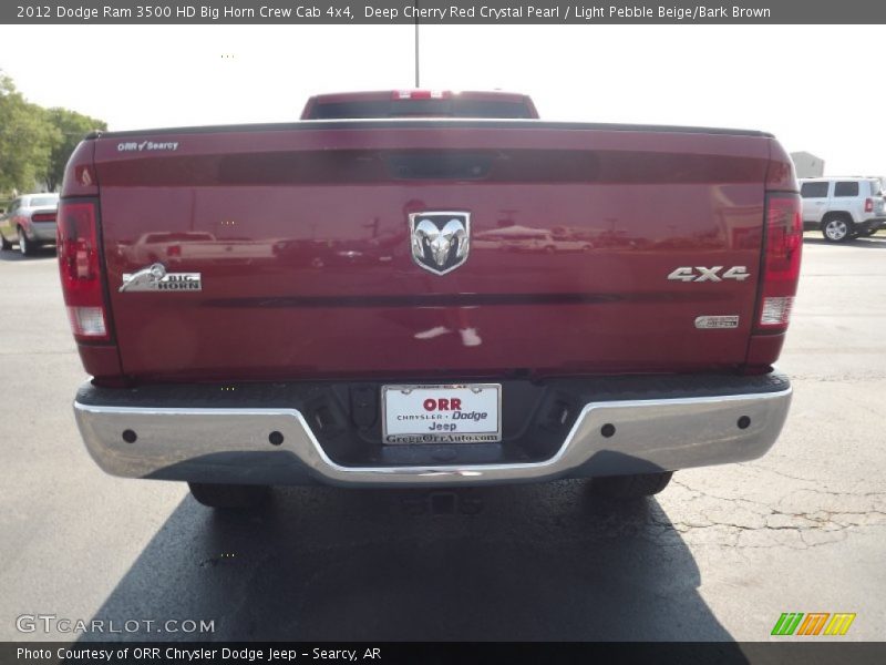 Deep Cherry Red Crystal Pearl / Light Pebble Beige/Bark Brown 2012 Dodge Ram 3500 HD Big Horn Crew Cab 4x4