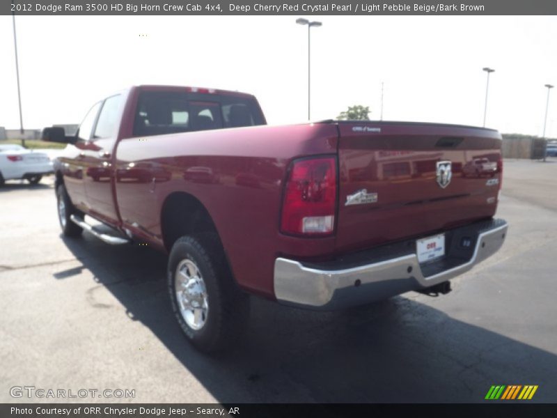 Deep Cherry Red Crystal Pearl / Light Pebble Beige/Bark Brown 2012 Dodge Ram 3500 HD Big Horn Crew Cab 4x4
