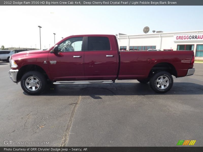 Deep Cherry Red Crystal Pearl / Light Pebble Beige/Bark Brown 2012 Dodge Ram 3500 HD Big Horn Crew Cab 4x4