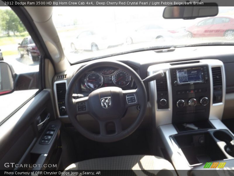 Deep Cherry Red Crystal Pearl / Light Pebble Beige/Bark Brown 2012 Dodge Ram 3500 HD Big Horn Crew Cab 4x4