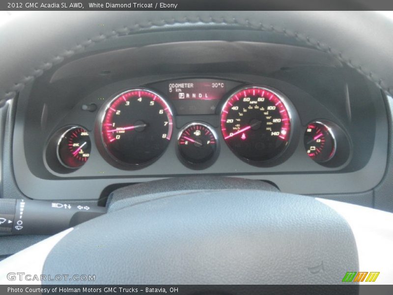 White Diamond Tricoat / Ebony 2012 GMC Acadia SL AWD