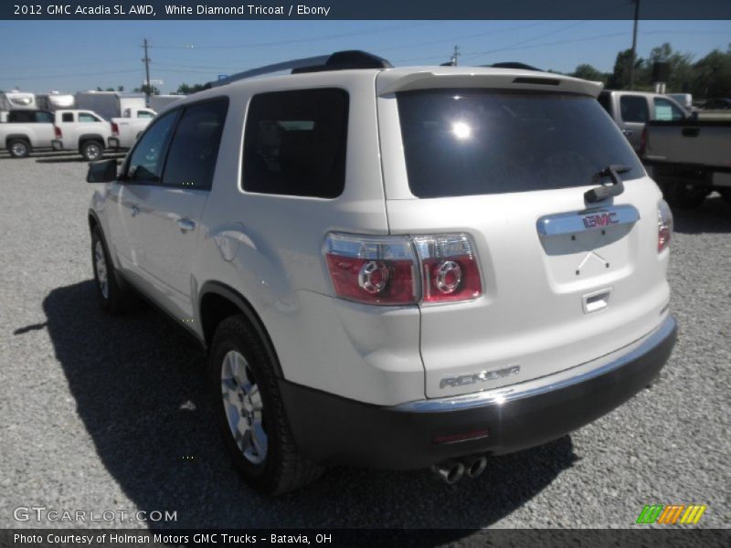 White Diamond Tricoat / Ebony 2012 GMC Acadia SL AWD