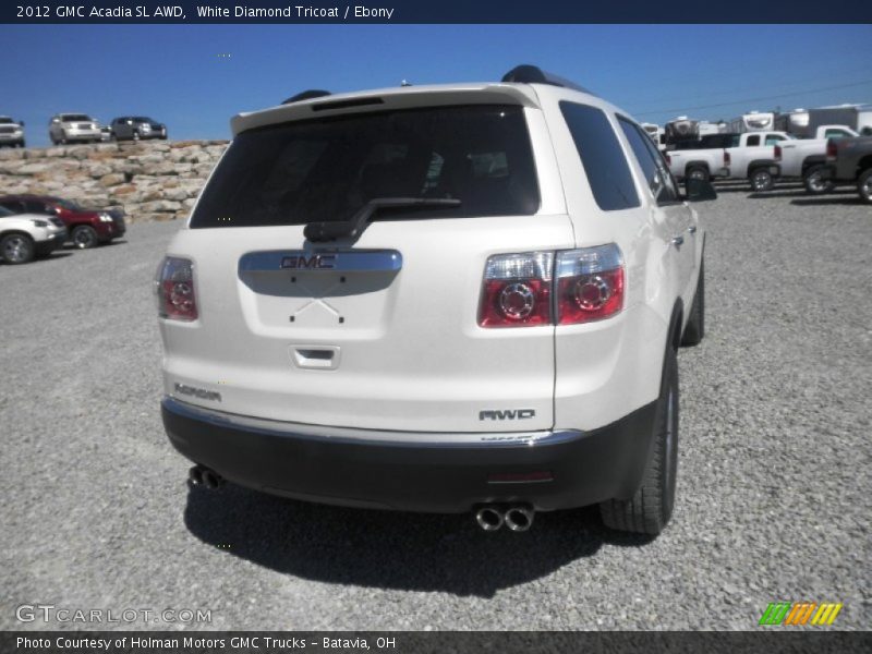 White Diamond Tricoat / Ebony 2012 GMC Acadia SL AWD