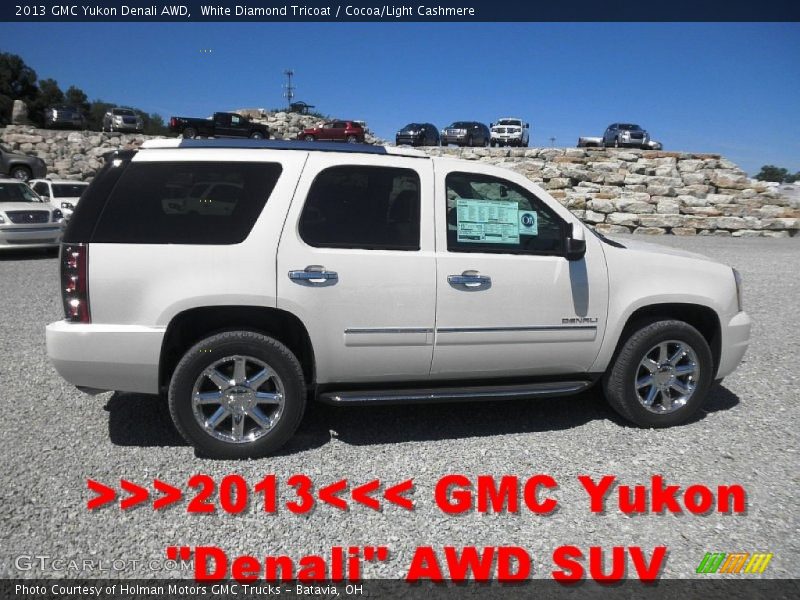 White Diamond Tricoat / Cocoa/Light Cashmere 2013 GMC Yukon Denali AWD