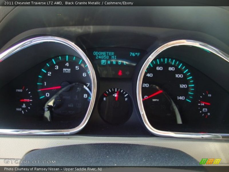 Black Granite Metallic / Cashmere/Ebony 2011 Chevrolet Traverse LTZ AWD
