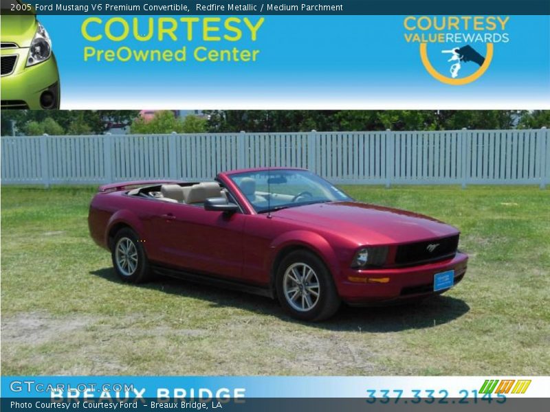 Redfire Metallic / Medium Parchment 2005 Ford Mustang V6 Premium Convertible