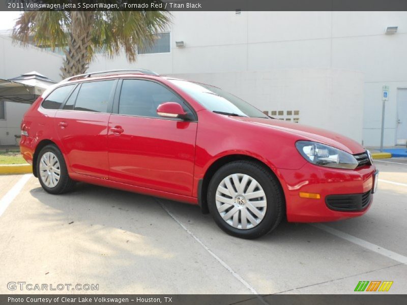 Tornado Red / Titan Black 2011 Volkswagen Jetta S SportWagen