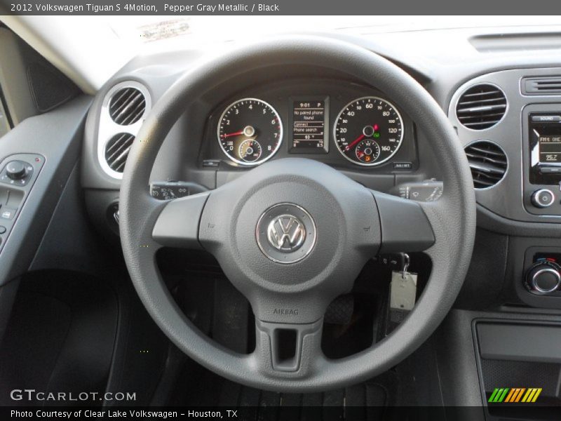 Pepper Gray Metallic / Black 2012 Volkswagen Tiguan S 4Motion