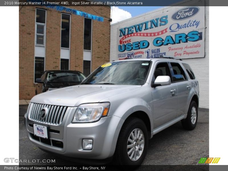 Ingot Silver Metallic / Black/Stone Alcantara 2010 Mercury Mariner I4 Premier 4WD