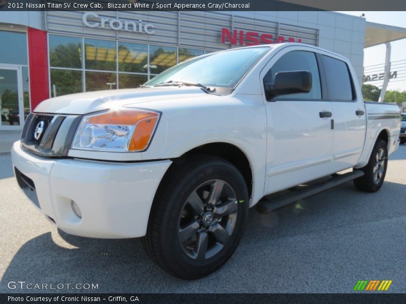Blizzard White / Sport Apperance Gray/Charcoal 2012 Nissan Titan SV Crew Cab